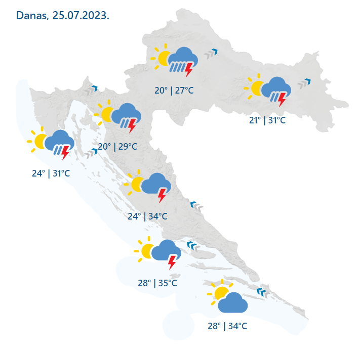 Opet Pljuskovi Grmljavina I Olujno Nevrijeme DHMZ Izdao Crveno