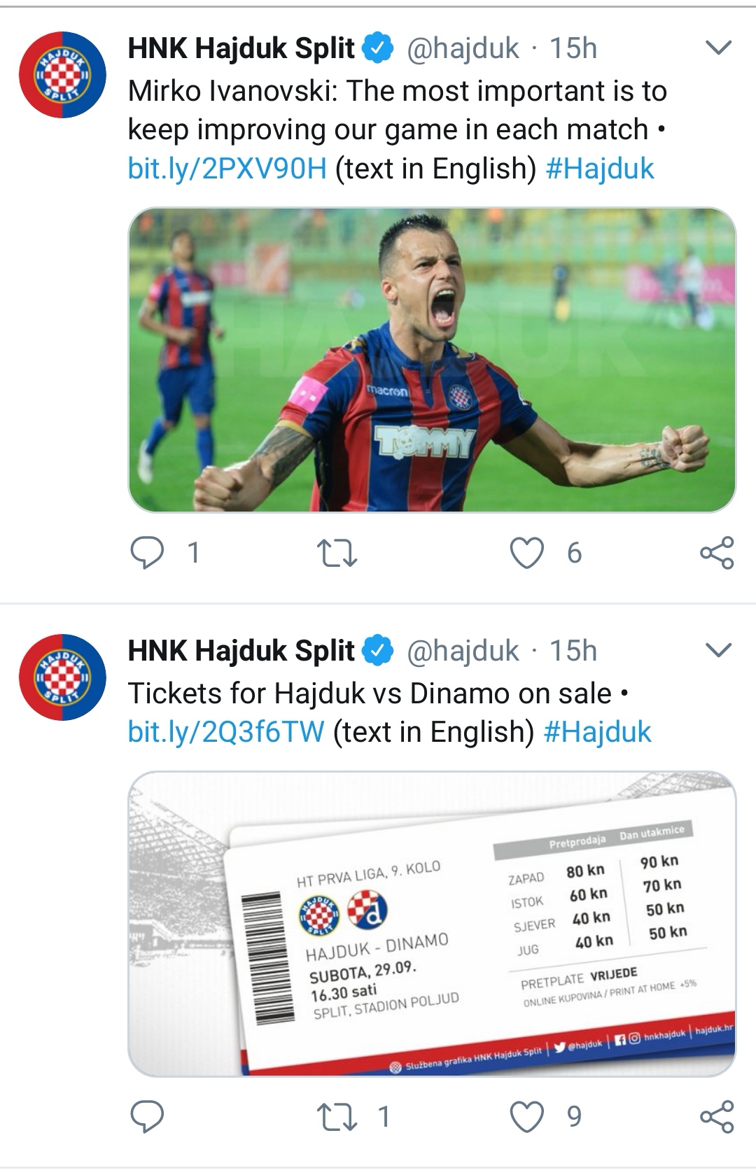 Tickets for Hajduk - Dinamo on sale • HNK Hajduk Split